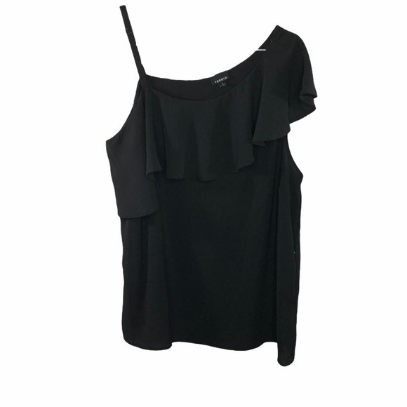 torrid Tops - Torrid Black Georgette One Shoulder Top